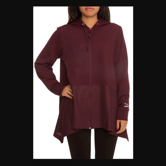 PUMA Evo Drapey Fullzip Hoodie Winetasting/Copper - Picture 1 of 5